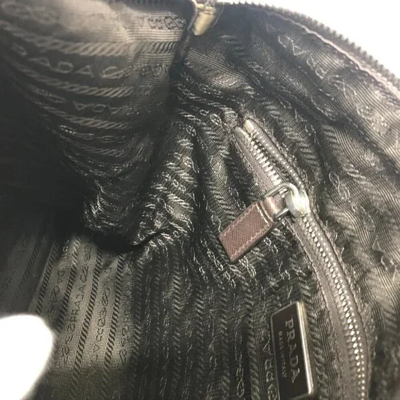 PRADA Triangle logo Crossbody Shoulder Bag Nylon khaki/SilverHardware - Picture 8 of 12